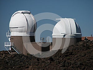 Telescopes on top of Mauna Kea Mountain, Big Island, Hawaii