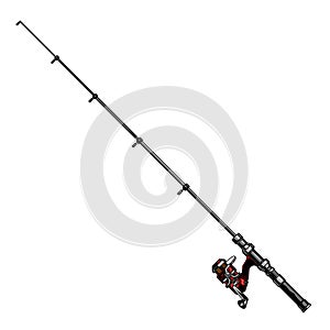 Telescopic fishing rod colorful template