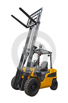 A telescopic handler, also called a telehandler