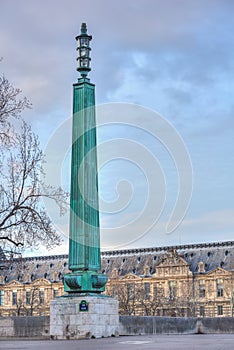 Telescopic lantern on the Pont du Carrousel at the Quai Voltaire photo