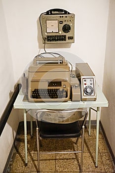 Teletex apparatus used by police forces to transmit coded messages