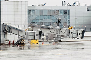 Teletrap gangway from a terminal without an airplane.