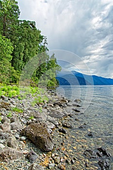 Teletskoye lake during the end of summer