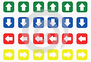 Illustration of a set colored arrows