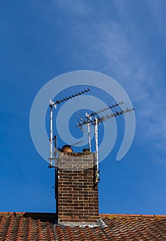 Television aerials on chimney