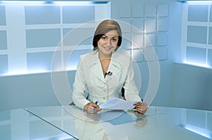 Television anchorwoman photo