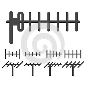 Television antenna icon set