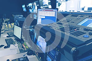 Television Broadcast, working with video and audio mixer
