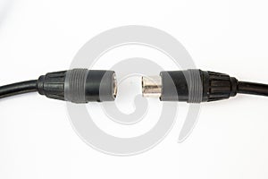 Television cable on a white background