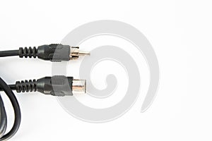 Television cable on a white background