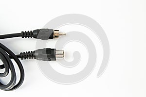 Television cable on a white background