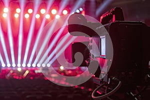 television camera in the concert hall, before the concert