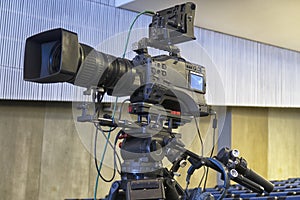 television camera in the concert hall, before the concert