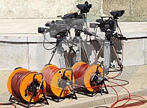 Television cameras and cable reels