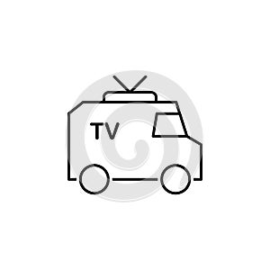 television, car icon. Element of television icon for mobile concept and web apps. Thin line television, car icon can be used for