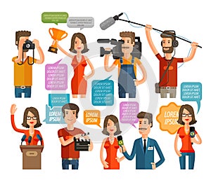 Television and cinema icons set. vector illustration