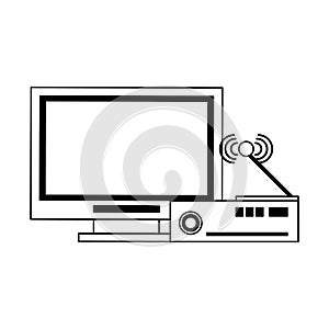 Television and codifier in black and white