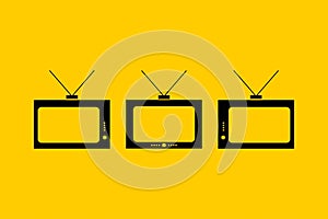 Television device vector icon collection.  Electronic device icon