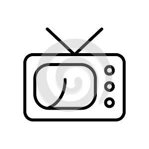 Television icon vector isolated on white background, Television sign , line and outline elements in linear style