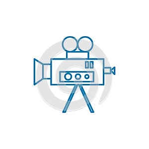 Television industry linear icon concept. Television industry line vector sign, symbol, illustration.