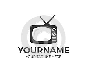 Television logo design. Streaming TV vector design