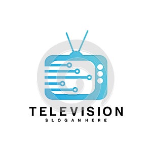 Television logo vector design template