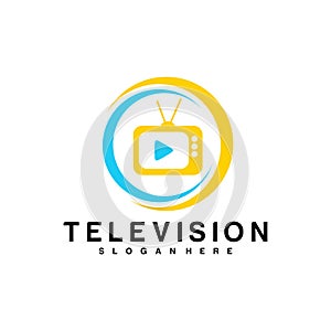 Television logo vector design template
