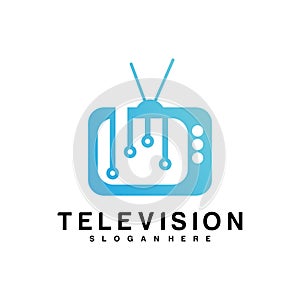 Television logo vector design template