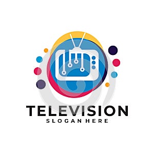 Television logo vector design template