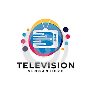 Television logo vector design template