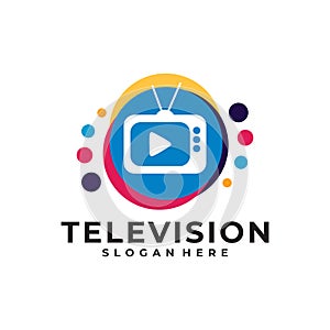Television logo vector design template