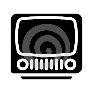 television old gadget glyph icon vector illustration