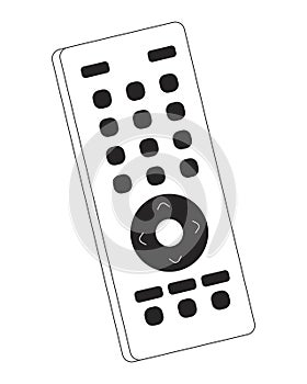 Television remote controller black and white 2D line cartoon object