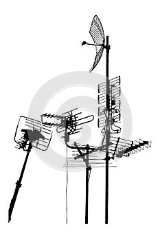 television rooftop antennas photo