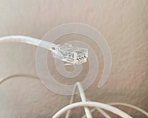 Television router white cable plastic connection