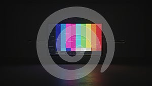 Television screen displaying technical issues and broadcast error