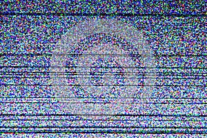 Television screen with static noise photo