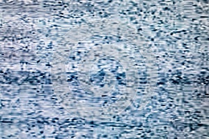 Television screen with static noise caused by bad signal reception