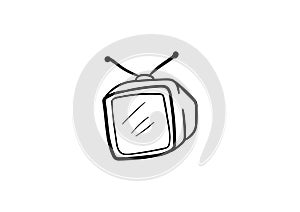 Television simple icon doodle vector
