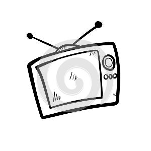 Television simple icon doodle vector