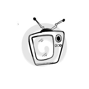 Television simple icon doodle vector
