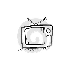 Television simple icon doodle vector