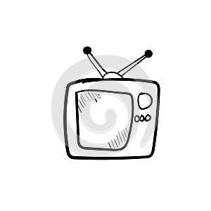 Television simple icon doodle vector