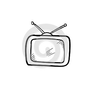 Television simple icon doodle vector