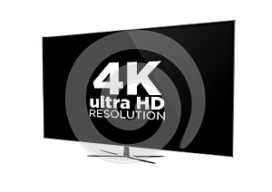 television smart tv isolated with 4k on screen