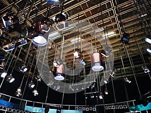 Television studio - grid of lights