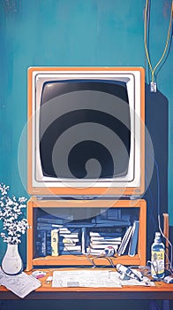 Television time travel Vintage appeal with a retro TV display