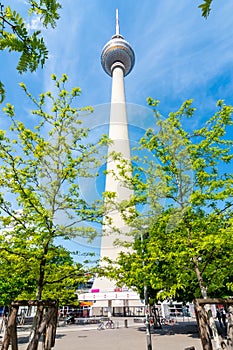 Television tower on Alexanderplatz square, Berlin, Germany