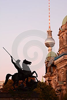 Television tower as seen from Lustgarten. Museum island. Berlin. Germany