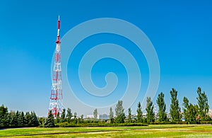 Television tower on the Mamayev Kugran in Volgograd, Russia